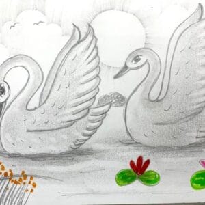 Beautiful Swan Pencil Shading | 1 Hr | Pre-recorded | 8-10 Years