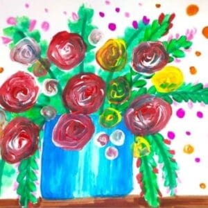One Stroke Artwork ( Flower Pot ) | 1Hr | Pre - Recorded | 8-10Years