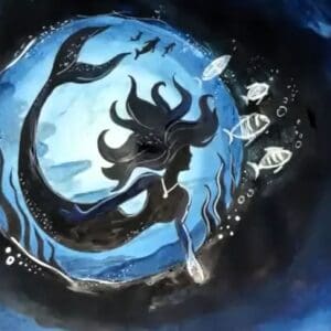 Silhouette Mermaid Artwork | 2Hr | Pre - Recorded | 10+Years & Moms