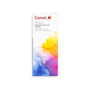 Camel Artist Watercolor Tube - 12 Shades (20ML Each) | Vibrant Pigments for Rich Colors | Quick-Drying & Easy Blending | Perfect for Portraits, Landscapes & Florals | Multisurface Use