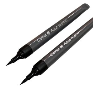 Camlin Artist Brush Medium Point Pen Set (Individual Black Color Pens - Set of 2 Pc.) from NOZOMI