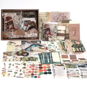 HASTHIP 346Pcs Journaling Kit, Vintage Stickers Journal Kit, Scrapbook Stationery Items, Bullet Junk Journal Book Planner 2025, Journal Set Diy Decoration Paper Craft Kit