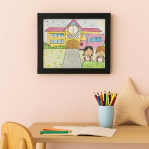 The Joy of Going to School Painting | A4 Size Handmade Artwork to Brighten Up Your Child’s World