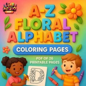 Alphabet Coloring Pages With Floral Designs | Pdf Of 26 Printable Pages