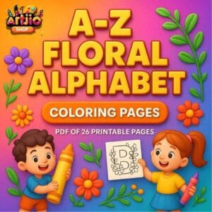 A To Z Floral Alphabet Coloring Pages | Pdf Of 26 Printable Pages
