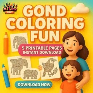 Gond Coloring Pages | Pdf Of 5 Printable Pages