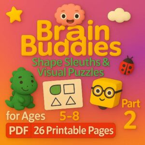 Brain Buddies Part 2: Advanced Shape Sleuths & Visual Puzzles Worksheets | Pdf of 26 Printable Pages
