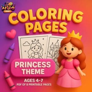 Princess Coloring Pages For Kids | PDF Of 8 Printable Pages