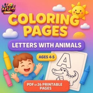 Letters With Animals Coloring Pages For Kids | PDF Of 26 Printable Pages