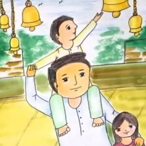 Father's Day Special – Temple Visit Scene Artwork | 2 Hr | Pre-Recorded | 10+ Years & Moms